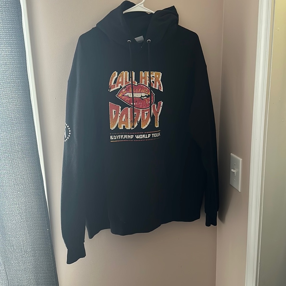 Call Her Daddy merch. Champion hoodie.